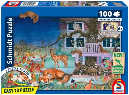 Puzzle PQ 100 Zwierzęta nocą - Schmidt