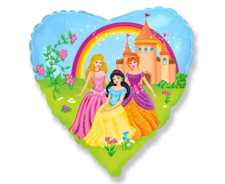 Balon foliowy 46cm Księżniczki i zamek - Godan