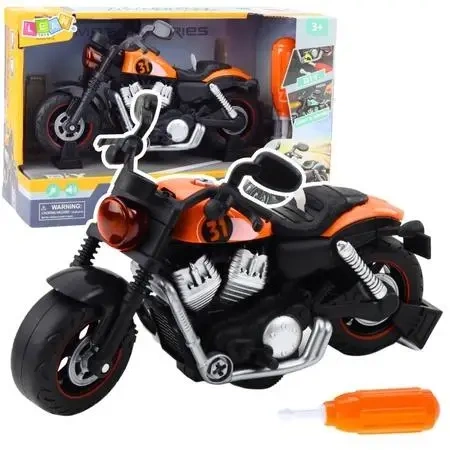 Motocykl do skręcania pomarańczowy - Leantoys