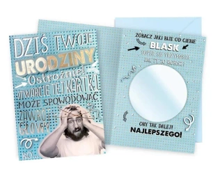 Karnet. Urodziny (męskie, lusterko) DK-958 - Passion Cards