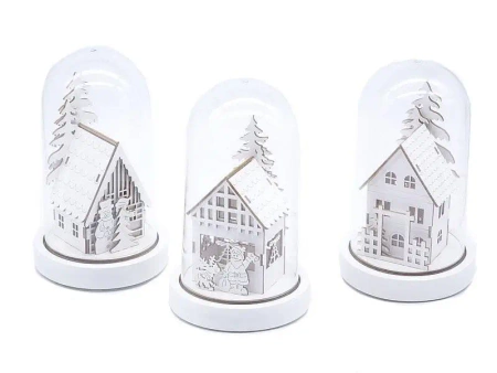 Lampka ledowa z motywem świątecznym szklana MIX - ADAR