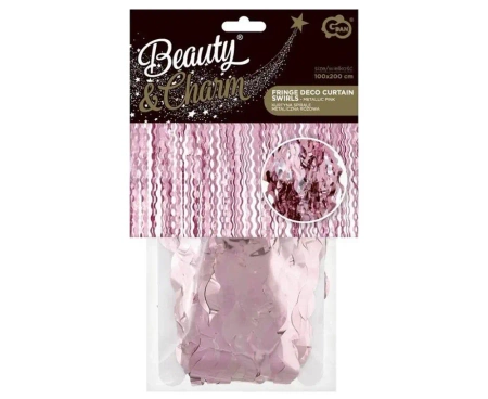 Kurtyna spirale metaliczna różowa 100x200cm - Godan