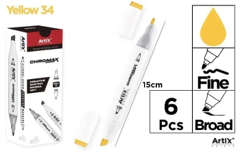 Marker Chromax z 2 końcówk. yellow 34 (6szt) - Artix