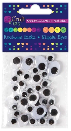 Samoprzylepne ruchome oczka owalne 36szt mix - Dalprint dpCraft