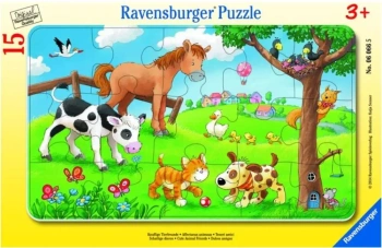 Puzzle 15 Miłosnicy słodkich zwierząt - Ravensburger