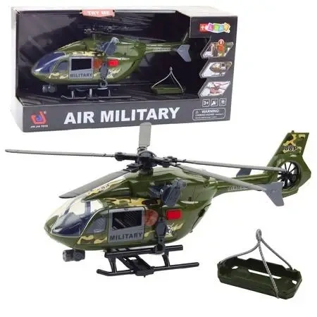 Helikopter wojskowy hak + nosze + światło 1:12 - Leantoys