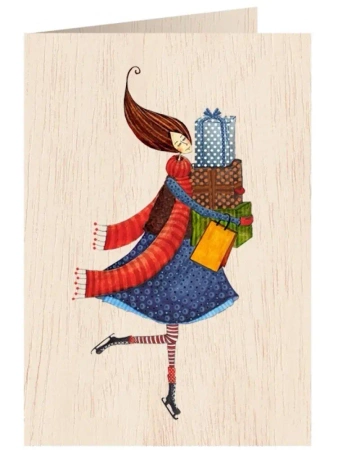 Karnet drewniany C6 + koperta Święta Kobieta - Cozywood