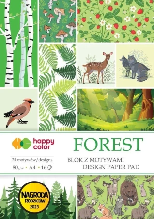 Blok z motywami Forest 80g/m2 A4 16 ark HAPPY COLO - GDD