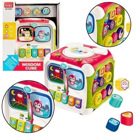 Kostka edukacyjna wielofunkcyjna bębenek - Leantoys