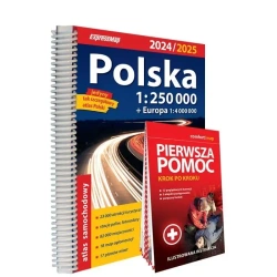 Polska Atlas Samochodowy 1:250 000 pierwsza pomoc 2024/2025 - opracowanie zbiorowe