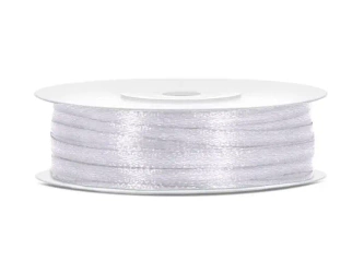 Tasiemka satynowa biały 3mm/50m - PartyDeco