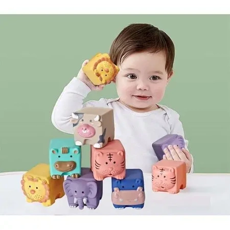 Miękkie klocki sensoryczne 12 elementów - Smily Play