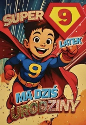 Karnet Urodziny 9 chłopiec - Superbohater - YEKU