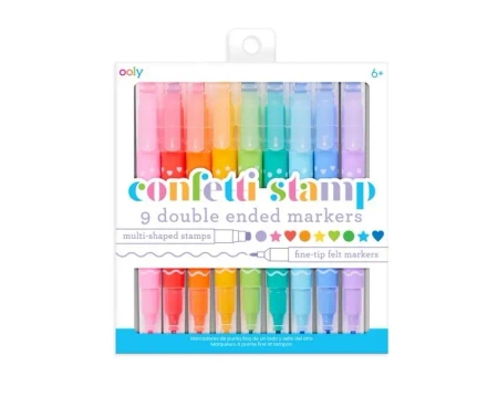Flamastry dwustronne ze stempelkami Confetti Stamp - ooly
