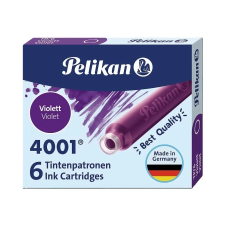 Naboje atramentowe krótkie 6szt fioletowe - PELIKAN