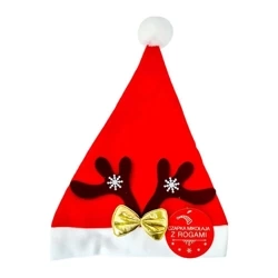Czapka mikołaja z czarnymi rogami - MCD