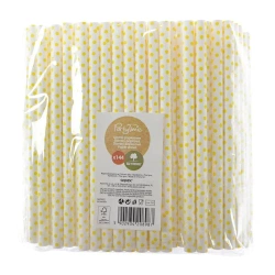 Słomki papierowe jumbo 10mm żółte 144szt - Arpex