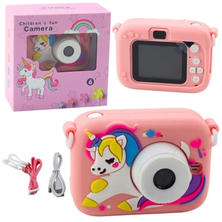 Aparat cyfrowy 48Mpx HD 1080P Jednorożec różowy - Leantoys