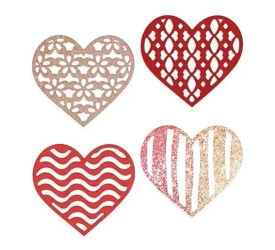 Zestaw wykrojników - Ażurowe serca 4szt - Dalprint dpCraft
