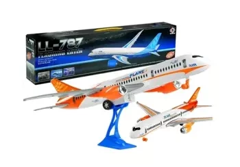 Samolot pasażerski Friction z podstawką 65cm - Leantoys