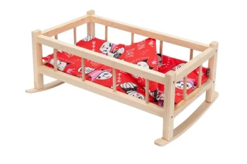 Kołyska średnia dla lalek z pościelą - Bączek