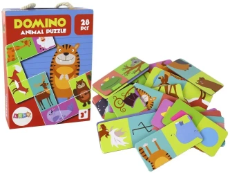 Puzzle dwustronne domino zwierzęta - Leantoys