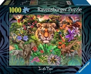 Puzzle 1000 Tygrys w ogrodzie - Ravensburger