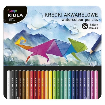 Kredki akwarelowe w pudełku 24 kolory KIDEA - DERFORM