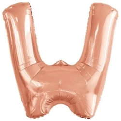 Balon foliowy litera W różowe złoto 79x86cm - Amscan
