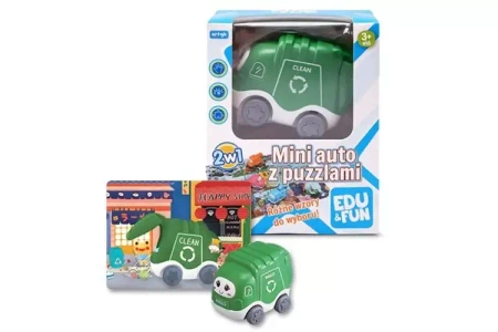Mini auto z puzzlami śmieciarka Edu&Fun - Artyk