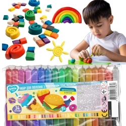 Zestaw lekkiej ciastoliny piankolina 34 kolory - Lovin