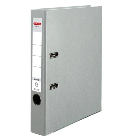 Segregator A4 5cm PP popielaty Q file - HERLITZ