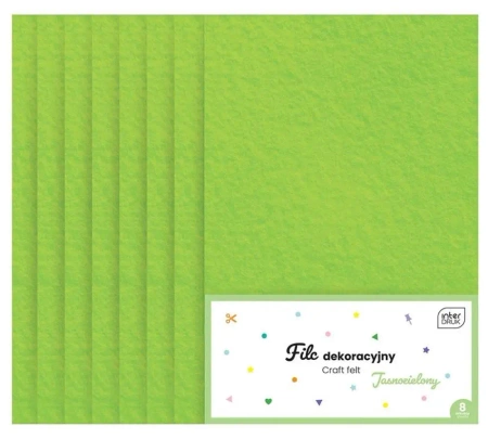 Filc dekoracyjny 8szt jasnozielony - INTERDRUK