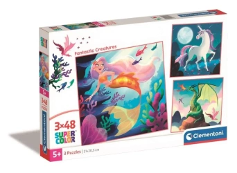 Puzzle 3x48 Super Kolor Fantastic Creatures - Clementoni