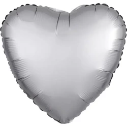 Balon foliowy Lustre srebrny serce 43cm - Amscan