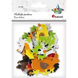 Naklejki piankowe zwierzęta gospodarskie mix 20szt - Titanum