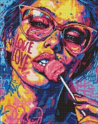 Diamentowa mozaika - Dziewczyna z cukierkiem 40x50 - Ideyka