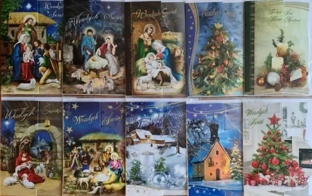 Karnet Boże Narodzenie A5 duży + koperta mix - Panorama