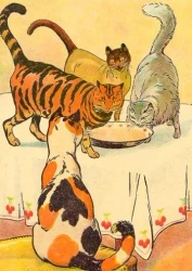 Karnet B6 z kopertą Koty na stole - Madame Treacle