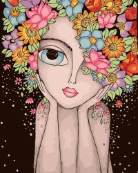 Malowanie po numerach czarne płótno - Dziewczyna.. - Twoje Hobby