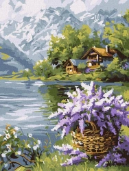 Malowanie po numerach - Liliowy kosz 30x40cm - Ideyka