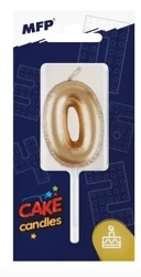 Świeczka złota balon cyfra 0 - MFP