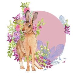 Karnet Swarovski kwadrat CL2006 Zając - Clear Creations