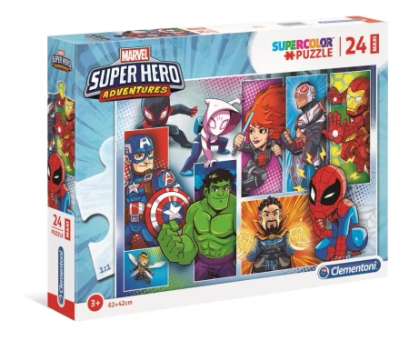 Puzzle 24 maxi super kolor Superhero 24208 - Clementoni