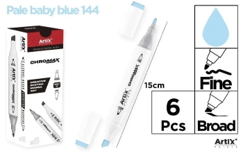 Marker Chromax z 2 końcówk. pale blue 144 (6szt) - Artix
