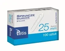 Paczka Spinacze biurowe okrągłe 25mm 100 szt 10 sztuk - Tetis
