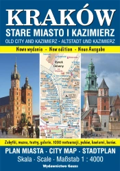 Kraków. Stare Miasto i Kazimierz. Plan miasta 1:4000 wyd. 2023 - Opracowanie zbiorowe