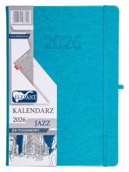 Kalendarz 2026 A4 tygodniowy Jazz turkusowy - praca zbiorowa