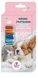 Kredki pastelowe jumbo The Sweet Pets 12 kolorów - Beniamin