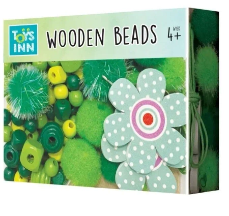 Koraliki drewniane małe zielone STnux